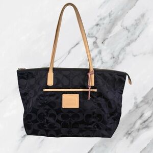 Coach Black and Tan Tote Bag